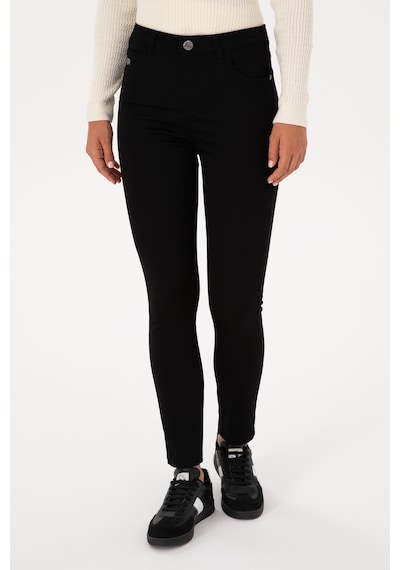 U.S. Polo Assn. Kadın Siyah Toothpick Fit Kanvas Pantolon 50317139-VR046