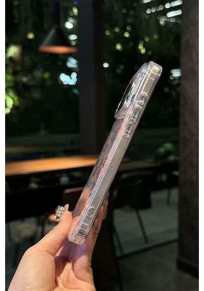 Apple iPhone Uyumlu 17 Pro Max Kılıf Solmayan Imd Baskı Desenli, Şeffaf Tpu+pc Botanik Kapak