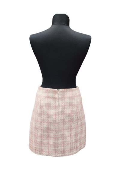 Darlin Moda Kadın Pembe Pileli Tüvit Mini Etek Dm3291 Pembe