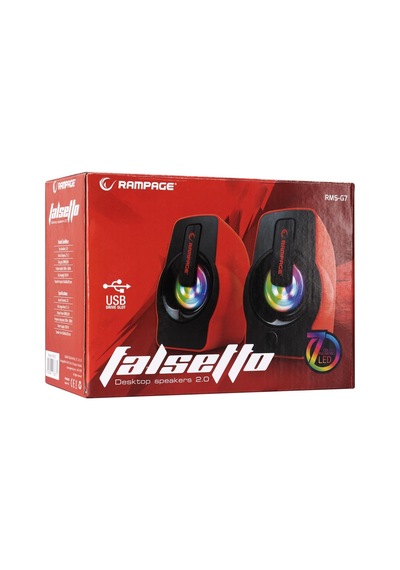 Rampage Rms-G7 Falsetto 2.0 6 Watt Rgb Ledli Kırmızı Multimedia