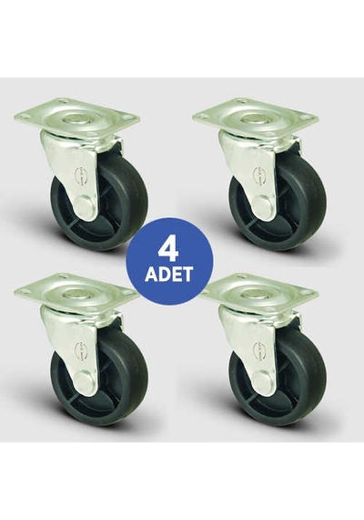 4 Adet El01Mkm28. Oynak Tablalı Mobilya Tekerleği. Sehpa