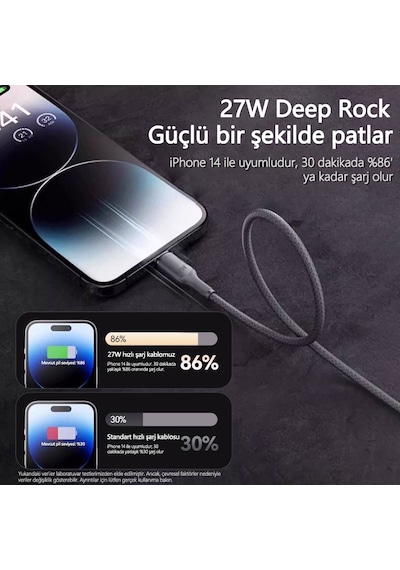 Apple Usb Şarj Kablosu 1 5 Metre iPhone 6 14 Uyumlu Carplay Destekli Pd 27w Hızlı apple