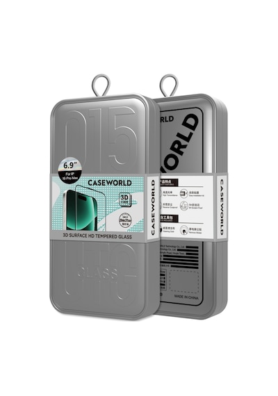 Apple Uyumlu   iPhone 16 Pro Max Caseworld 0.25mm Hd 3d Temperli Cam Ekran Koruyucu Uygulama Aparatlı Şeffaf