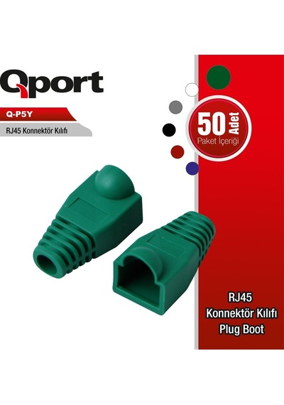 Qport Q-p5y 50 Li Yeşil Rj45 Kılıfı