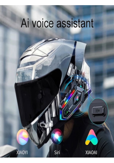 Y2-Max Rgb 4XEG Ses Ipx6 Su Geçirmez İntercom 5.3 Bluetooth Kask Kulaklığı