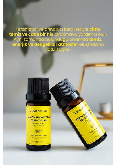 Bade Natural Limon Okaliptus Uçucu Yağı %100 Saf 10 Ml