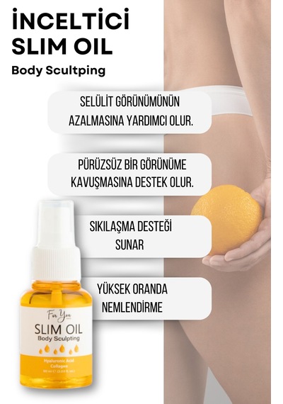 İnceltmeye Ve Sıkılaştırmaya Yardımcı Selülit Karşıtı Slim Oil, Yağ 60 Ml