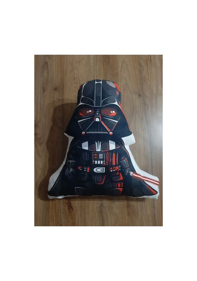 - Star Warss Desen Şekilli Tasarım Karakter Yastık Sıyah