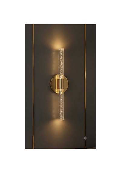 Bubbleflux Medium 40 Cm Modern Tasarım Led Aplik - Duvar Lambası - Gold - Elektrikli - Kumandalı - Günışığı Gold Elektrikli Kumandalı