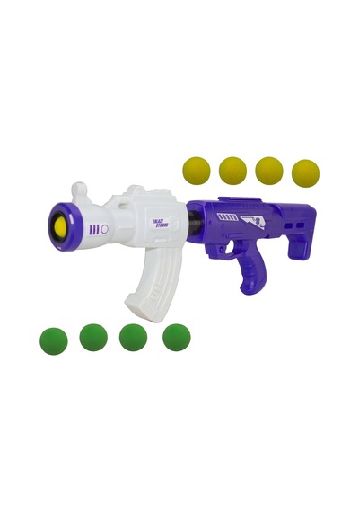 Oyuncak Top Atan Tüfek 50 Cm 8 Adet Sünger Top Mavi