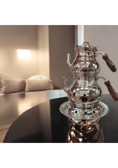 Bakır Çaydanlık & Bakır Demlik El Dövmesi Dövme Desenli Osmanlı O Gümüş
