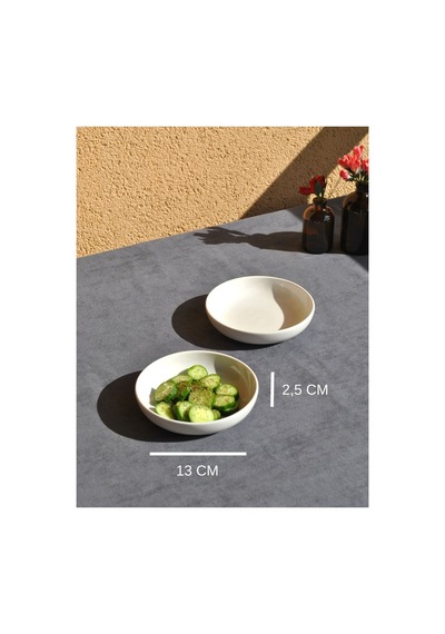 4 Adet Porselen Çukur Kase 13 Cm Küçük Boy Meze Kahvaltılık Tabak Beyaz
