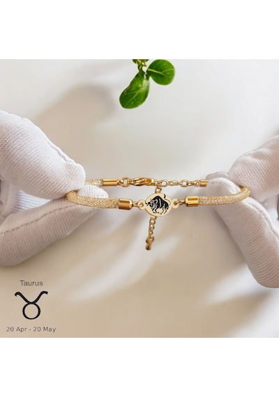 Archin Boğa Burçları İçin Oval Motifli Hasır Kordonlu 14 Ayar Altın Plakalı Hediye Bileklik-415burç Boğa Archin Boğa Burçları İçin Oval Motifli Hasır Kordonlu 14 Ayar Altın Plakalı Hediye Bileklik-415burç Boğa