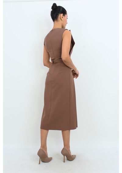 Dorne Moda Pileli Kemer Detaylı Midi Elbise - Düğün - Mezuniyet - Ofis Şıklığı Kahverengi Kahverengi Dorne Moda Pileli Kemer Detaylı Midi Elbise - Düğün - Mezuniyet - Ofis Şıklığı Kahverengi Kahverengi