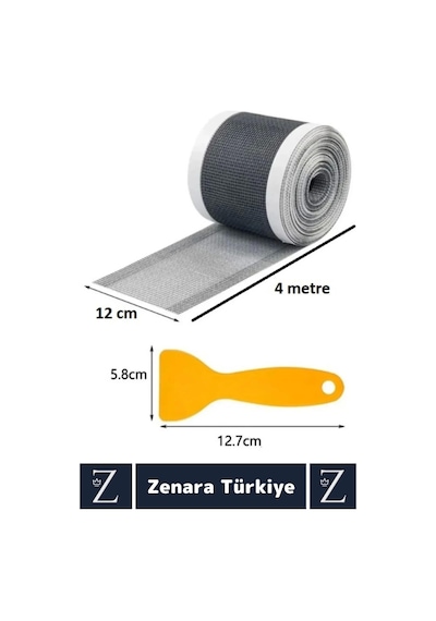 Suya Dayanıklı 0.55 Mm Delikli Sineklik Tamir Kiti Gider Süzgeci Saç Kıl Ayırıcı 12 Cm X 4 Metre