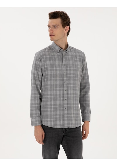 Pierre Cardin Erkek Gri Gömlek Desenli 50312371-vr024 Gri