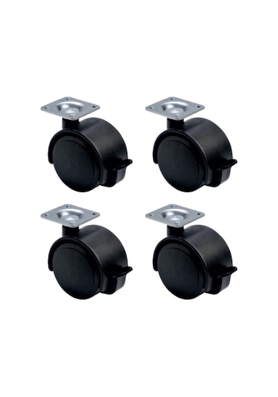 Büyük Plastik Tablalı Frenli - 50mm Hks128 - 4 Adet Çok Renkli
