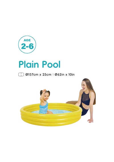 Marevia 3 Halka Tek Renk Çocuk Havuzu Büyük Boy 157x25cm-