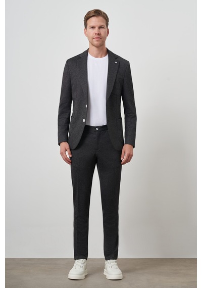 Morven Erkek Siyah Trend Slim Fit Yandan Lastikli Mono Yaka Takım Elbise 25ms001021001 Siyah Morven Erkek Siyah Trend Slim Fit Yandan Lastikli Mono Yaka Takım Elbise 25ms001021001 Siyah