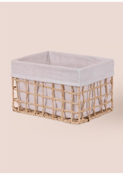 The Mia Braid Hasır Organizer Sepet Naturel 30x22x19 Cm