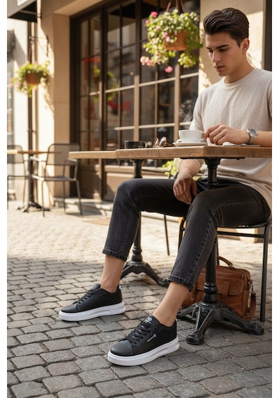 Enoch Düz Taban Stan Smith Casual Sneaker Siyah