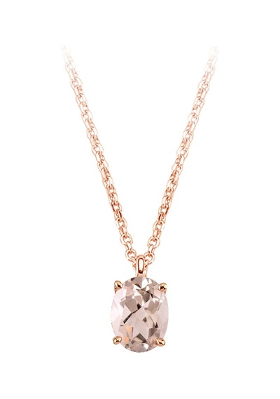 Sirius Oval Morganite Taşlı Esila Kolye 0802p0015