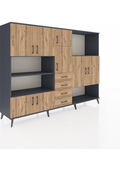 Hyperion Dolap 10 Raflı 4 Çekmeceli 8 Kapaklı 220x44x163 Antrasit-çam Atlas Çam - Antrasit Hyperion Dolap 10 Raflı 4 Çekmeceli 8 Kapaklı 220x44x163 Antrasit-çam Atlas Çam - Antrasit