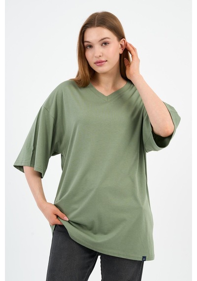 V Yaka Oversize T-shirt E24-742a-wn Mint