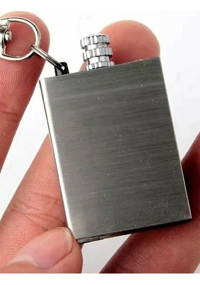 Thentech Metal Kibrit Kamp Sahil İçin Rüzgarda Sönmeyen Tükenmeyen Metal Kibrit Cep Boy Pratik Küçük Kibrit Gri