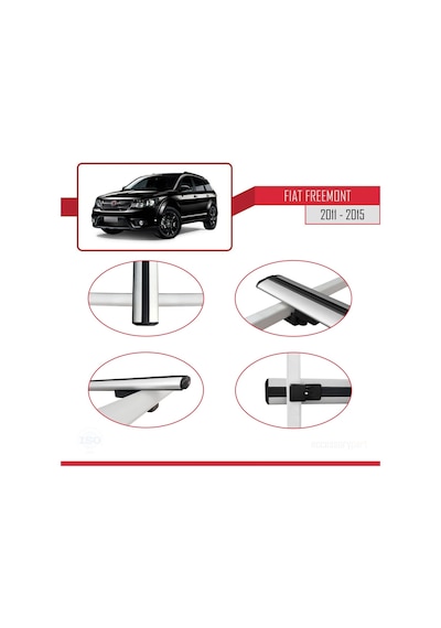Fiat Freemont 2011-2015 Arası İle Uyumlu Basic Model Ara Atkı Tavan Barı Gri 3 Adet