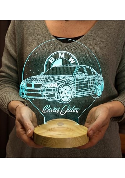 Logolu Isimli Led Lamba Araba Hayranlarına Hediye Doğum Günü Hediyesi Kişiye Özel Hediye 3d Led Lamba