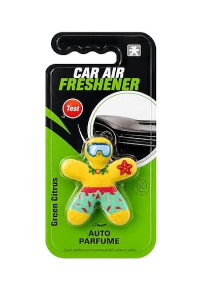 Maskot Şeklinde Araba Kokusu, Oto Parfüm, Green Citrus Ve Strawberry Çeşitleri, 3'lü Set