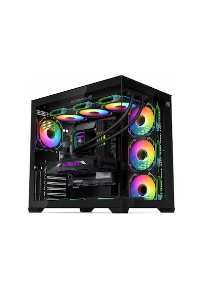 Alpha Elite 7x Argb Fan Kumanda Ve Kontrolcü Atx Boş Bilgisayar Kasası Siyah