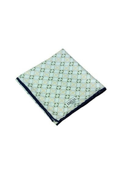 Mim Eşarp Emilya Rayon Desenli Eşarp 90x90 Cm Lacivert - Beyaz