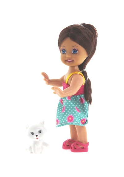 Cute Girl Kedi Figürlü Kumral Mini    Bebek