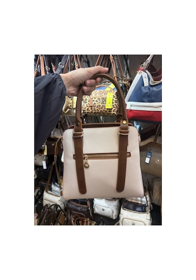 Miami Polo Club Orijinal Kadın Gold Detaylı El Ve Omuz Çantası Uzun Askısı Mevcuttur En 24 Cm Boy 24 Cm Krem - Vizon