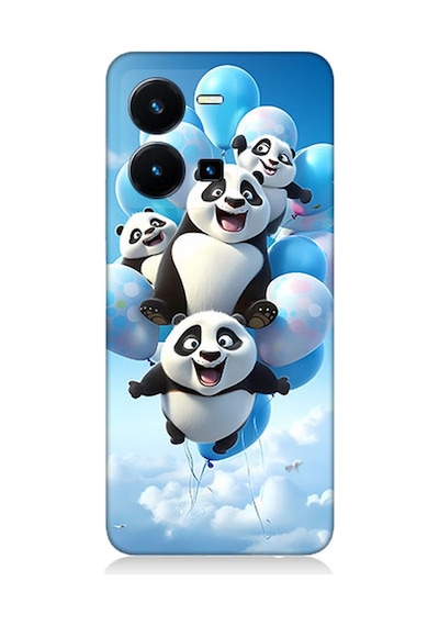 Vivo Y22s Uyumlu Silikon Kılıf Uçan Sevimli Pandalar