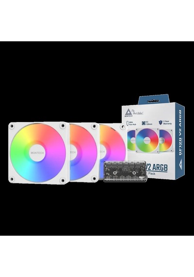 Gf120 V2 Argb Beyaz Pwm Hidrolik Rulman Fanı 3lü Paket+kontrolcu