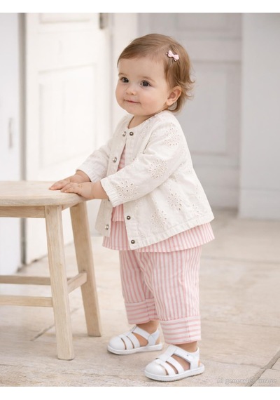 Civil Baby Fistolu Kanvas Oversize 6-18 Ay Ceket - Beyaz