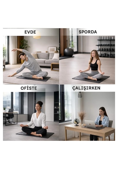 Deepflex Topraklama Matı Seti Kablo + Priz Adaptörü Dahil Kaydırmaz, Suya Dayanıklı 40x60 Cm Siyah
