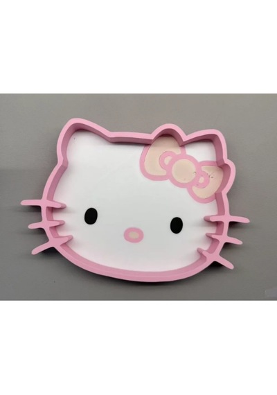 Hello Kitty Şekilli Dekoratif Tepsi Ve Organizer Açık Beyaz
