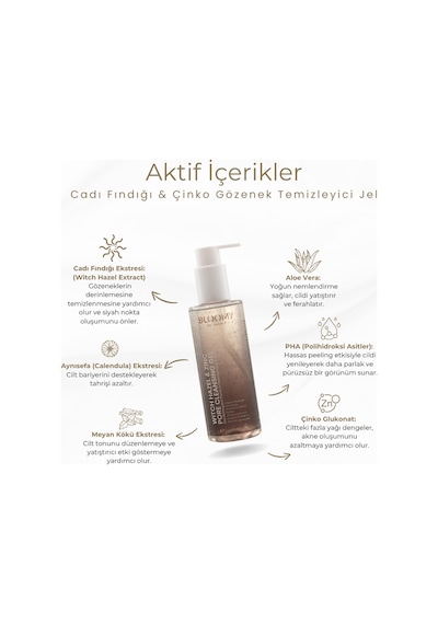Cadı Fındığı & Çinko Gözenek Temizleyici Jel