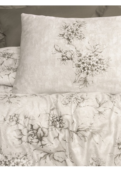 Cotton Box Saten Çift Kişilik Nevresim Takımı Florid Vizon