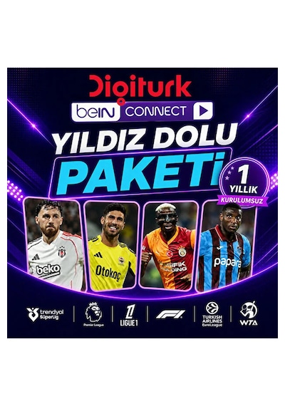 Dıgıturk 1 Yıllık Sporun Yıldızı Paketi Kurulumsuz Web,cep,tablet,smart Androidtv