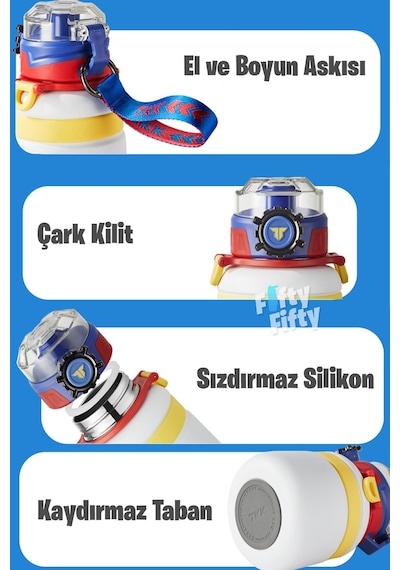 Tkk 600 Ml Çelik Su Matarası Çift Kullanım Pipetli/rahat İçim 12 Saat Sıcak/24 Saat Soğuk Termos -2029-600ml Mavi