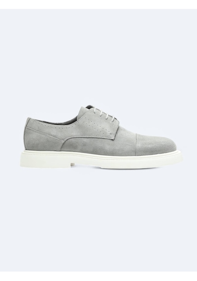 Gri Süet Smart Casual Ayakkabı Gri