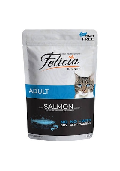 Jelly Somonlu Ve Taurinli Pouch Tahılsız Yetişkin Kedi Konservesi 85 Gr