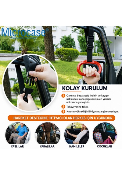 Microcase Çok Amaçlı Uzunluk Ayarlanabilir Otobüs Oto Araç Yaşlı Çocuk Vb İçin El Tutacağı Destek 2 Adet Al5606 Lacivert