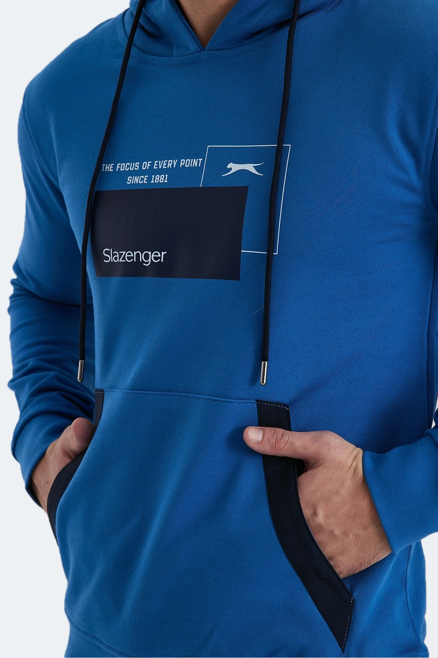 Slazenger Vanda 2 Li Set Erkek Kanguru Cepli Kapüşonlu Haki - Mavi Sweatshırt Haki - Mavi