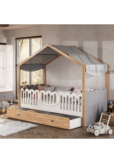 Meltem Kids Fiona Gri Montessori Karyola Altı Sandık